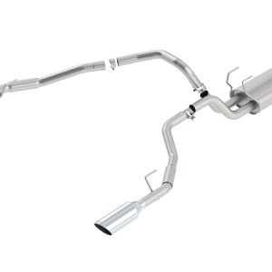 BORLA 140307 Cat-Back Perf. Exhaust Sys. for 2009 Dodge 1500 V8 & 2010-2018 Ram Classic 1500 V8 S-Type Sound T-304 Stainless Steel Dual Split Rear Exit Single 4 INCH Round Chrome Tips Each Side