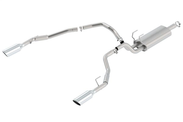 BORLA 140307 Cat-Back Perf. Exhaust Sys. for 2009 Dodge 1500 V8 & 2010-2018 Ram Classic 1500 V8 S-Type Sound T-304 Stainless Steel Dual Split Rear Exit Single 4 INCH Round Chrome Tips Each Side