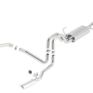 BORLA 140417 140416 Cat-Back Exhaust System for 2011-2014 Ford F-150 5.0L V8 AT/MT 2&4WD 4 Dr Ext. Cab 6FT 7 INCH Bed 144.5 INCH WB/Crew Cab 5FT 7 INCH Bed 144.5 INCH WB. Crew Cab 6FT 7 INCH Bed 156.5 INCH WB Req. 60554 Adapter.