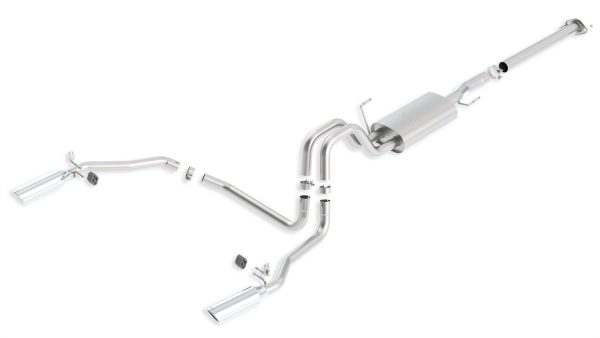 BORLA 140417 140416 Cat-Back Exhaust System for 2011-2014 Ford F-150 5.0L V8 AT/MT 2&4WD 4 Dr Ext. Cab 6FT 7 INCH Bed 144.5 INCH WB/Crew Cab 5FT 7 INCH Bed 144.5 INCH WB. Crew Cab 6FT 7 INCH Bed 156.5 INCH WB Req. 60554 Adapter.