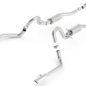 BORLA 140458 Cat-Back Performance Exhaust System for 1999-2004 Ford Mustang GT 4.6L V8 & Mach 1 4.6L V8 T-304 Stainless Steel ATAK Sound Dual Split Rear Exit Single 4 INCH Round Chrome Tips On Each Side