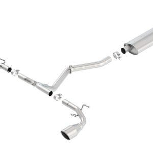 BORLA 140496 Cat-Back Perf. Exh. Sys. for 2013-2020 Subaru BRZ & 2013 Scion FR-S & 2017-2020 Toyota 86 2.0L 4 Cyl. T-304 SS S-Type Dual Split Rear Exit Single 4.5 INCH Rnd. Polished T-304 Tips