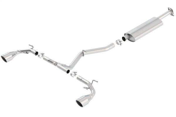 BORLA 140496 Cat-Back Perf. Exh. Sys. for 2013-2020 Subaru BRZ & 2013 Scion FR-S & 2017-2020 Toyota 86 2.0L 4 Cyl. T-304 SS S-Type Dual Split Rear Exit Single 4.5 INCH Rnd. Polished T-304 Tips