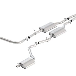 BORLA 140650 Cat-Back Perf. Exhaust System for 2015-2023 Dodge Challenger SXT V6 & GT V6 T-304 Stainless Steel ATAK Sound Dual Split Rear Exit Single Outlet Each Side Tips NOT included Reuse O.E.T ips