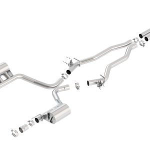 BORLA 140678 140646 Cat-Back Perf. Exh. Sys. for 15-23 Dodge Challenger SRT Hellcat V8 T-304 Stainless Steel ATAK Incl. MDS Valve Simulators Dual Split Rear Exit Single 2.75 INCH Exit Each Side Reuse O.E. Tips