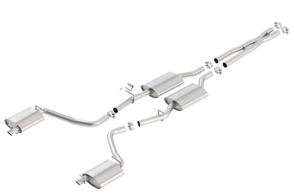 BORLA 140686 Cat-Back Perf. Exhaust System for 2015-2023 Dodge Charger V6 & Chrysler 300 V6 T-304 Stainless Steel ATAK Sound Dual Split Rear Exit Single 2.25 INCH Exit Each Side Reuse O.E. Tips