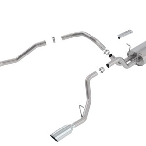 BORLA 140753 Cat-Back Perf. Exhaust System for 19-23 Ram 1500 V8 Incl. E-Torque Incl. Rebel & G/T Models (Exc. Classic) T-304 ATAK Sound Dual Split Rear Exit Single 5 INCH Round Chrome Tips On Each Side