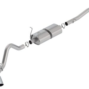 BORLA 140762 Cat-Back System for 2015-2019 Chevrolet Silverado 2500/3500/ GMC Sierra 2500/3500 6.0L V8 AT/MT 2 & 4 Wheel Drive 4 Door Crew Cab with Standard Bed (6FT 6 INCH) 153.7 INCH WB. EXCEPT DRW.