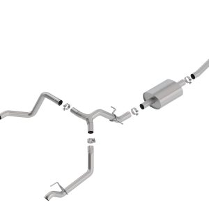 BORLA 140769 Cat-Back Perf. Exh. Sys. for 2019-2024 Chevrolet Silverado 1500 V8 & GMC Sierra 1500 V8 T-304 Stainlesss Steel S-Type Sound Dual Split Rear Exit Single Outlet On Each Side Reuse O.E. Tips