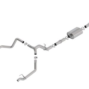 BORLA 140775 Cat-Back Perf. Exhaust Sys. for 19-23 Chevrolet Silverado 1500 V8 & GMC Sierra 1500 V8 T-304 Stainlesss Steel ATAK Sound Dual Split Rear Exit Single Outlet on Each Side Reuse O.E. Tips