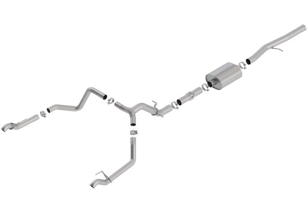BORLA 140775 Cat-Back Perf. Exhaust Sys. for 19-23 Chevrolet Silverado 1500 V8 & GMC Sierra 1500 V8 T-304 Stainlesss Steel ATAK Sound Dual Split Rear Exit Single Outlet on Each Side Reuse O.E. Tips