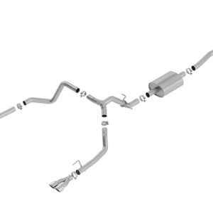 BORLA 140781 Cat-Back for 19-23 Chev. Silv. 1500/GMC Sierra 1500 5.3L V8 AT 2&4WD Ext. Cab (6FT 7 INCH) Bed./Crew Cab (5FT 9 INCH) Bed Incl. T.B. O.E. Split Rear Exit. Add Adapt. 60708 Crew Cab (6FT 7 INCH) Bed