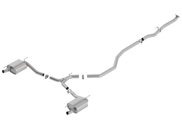 BORLA 140786 Cat-Back Performance Exhaust System for 2018-2022 Honda Accord Sport 4 Cyl. T-304 Stainless Steel Dual Split Rear Exit Single 2.25 INCH Exit Each Side Tips NOT included Reuse O.E. Tips