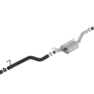 BORLA 140813CB ATAK Cat-Back Exhaust System 2.75 in. Pipe 3.5 in. Tip Dual Round Angle Cut Ceramic Black Truck Side Exit T-304 Stainless Steel ATAK Cat-Back Exhaust System