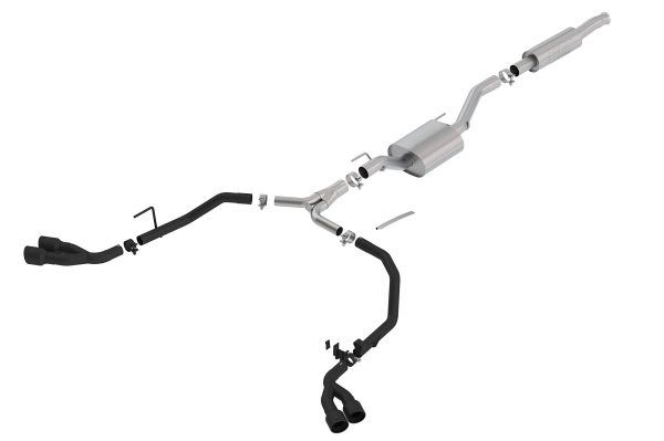 BORLA 140816CB Cat-Back Performance Exhaust System for 2020-2023 Jeep Galdiator JT 3.V6 T-304 Stainless Steel ATAK Sound Dual Rear Side Exit Dual 3.5 INCH Black Coated Tips Each Side