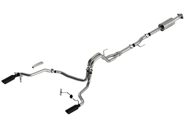 BORLA 140863BC Cat-Back for 21-23 F-150 2.7L/3.5L AT 2&4WD Crew Cab 5FT 7 INCH Bed/Ext. Cab 6FT 7 INCH Bed EXC. 3.5L P.B., Tremor, & Black Appear. Adapt. 60556 Crew Cab (6FT 7 INCH) Bed. 60564 Ext. Cab (8FT 2 INCH) Bed