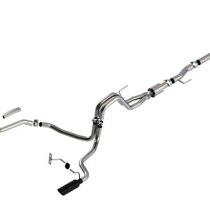 BORLA 140866BC Cat-Back Performance Exhaust System for 2021-2023 Ford F-150 V8 EXC. Tremor & Black Appear. T-304 Stainless Steel S-Type Sound Dual Split Rear Exit Singe 4 INCH Round Chrome Tip Each Side