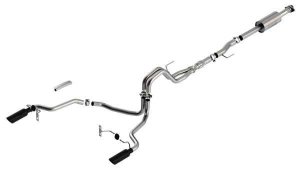 BORLA 140867BC F-150 2021 5.0L 4dr CC SB EC STB Lariat/KR/Platinm/LTD 3/2.25 SRE Cat-Back ATAK Black CHR Tips