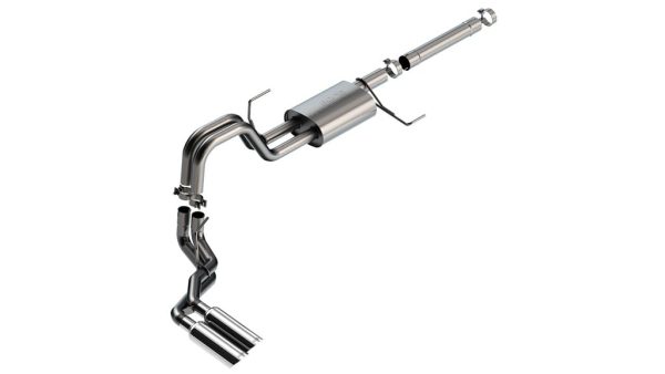 BORLA 140904 Cat-Back Exhaust System for 21-23 Ford F-150 3.5L V6 PowerBoost Auto. Trans. 2 & 4 Wheel Drive 4 Door Crew Cab (5FT 7 INCH) Bed 145.4 INCH WB Add Adapter 60556 For Crew Cab (6FT 7 INCH) Bed 157.2 INCH WB.