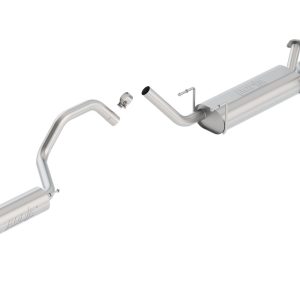 BORLA 14814 Cat-Back Performance Exhaust System for 1998-2007 Toyota Land Cruiser 4.4L V8 & Lexus LX 4.7L V8 T-304 Stainless SteelRight Rear Exit Single 4 INCH Round Polished T-304 Stainless Tip Each Side