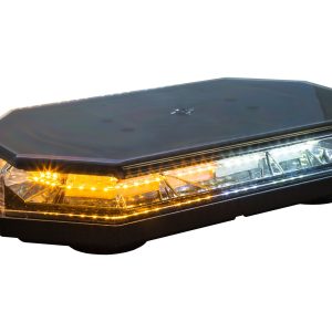 BUYERS PROD 8891062 15 Inch Octagonal LED Mini Light Bar, Amber/Clear, 56 LEDS, 10 Flash Patterns, Permanent Or Magnetic Mount, 3.2 Amp, Emergency Lights For Vehicles, Truck Accessories