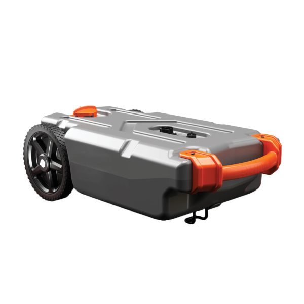 CAMCO 39000 Rhino 15-Gallon Portable Camper / RV Tote Tank - Features Large Heavy-Duty No-Flat Wheels & Low Drain Hole - Includes Removable Steel Tow Adapter, 3 INCHRV Sewer Hose & More RV Accessories