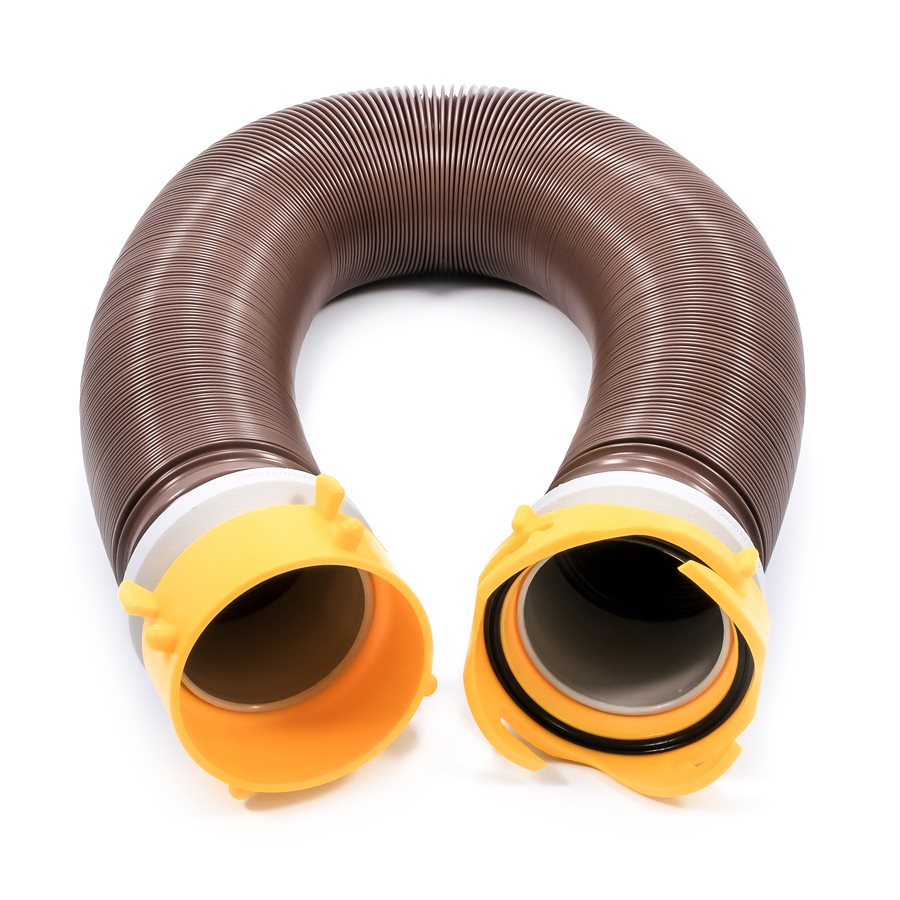 CAMCO 39623 Revolution 10FT Sewer Hose Extension - Heavy Duty Design with Pre- Attached Swivel Lug and Bayonet Fittings, Easy to Use and Compresses for Simple Storage, Brown