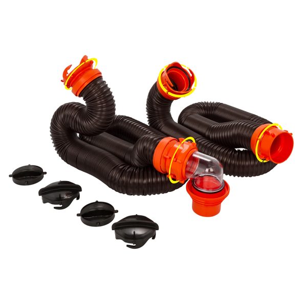 CAMCO 39741 RHINOFLEX 20FT SEWER HOSE KIT W/4 IN 1 ELBOW CAPS