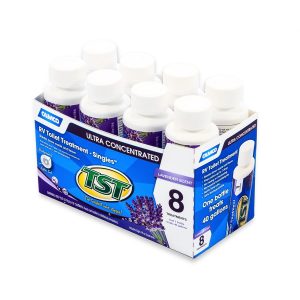 CAMCO 41551 TST MAX RV Toilet Treatment Singles | Features a Biodegradable Septic Safe Formula, a Lavender Scent, and is Ideal for RVing, Boating, and More | (8) 4 oz Bottles