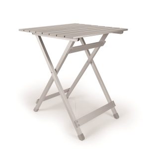 CAMCO 51891 Large Aluminum Side Table | Features Easy Setup & Supports Up to 110lbs | 19.5 L x 20 INCH W x 24.25 INCH H | Great for Camping, RVing & More | Folds to 2 INCH (W) for RV Storage and Organization