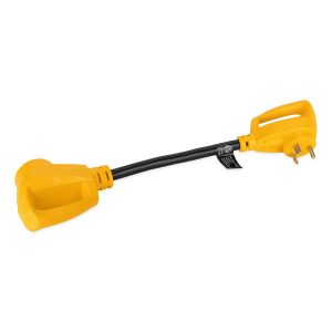 CAMCO 55185 Power Grip Dog Bone Electric Adapter 30Amp M/50Amp