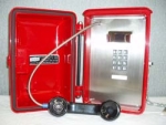 CEECO WPP-331-F-M-R Weatherproof Telephone w/ 731-100 Chrome Tone Dial Magnetic Hook Red