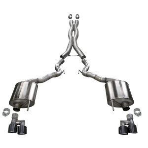 CORSA 21047BLK 3.0 IN Cat-Back Twin 4.0 IN Tips (21047) Sport Sound Level