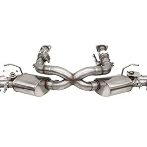 CORSA 21100BLK 3.0 IN Cat-Back Quad 4.5 IN Tips (MULTIPLE OPTIONS) | 2020-22 Corvette C8 (w/ Factory NPP) Yes / Yes / Black PVD
