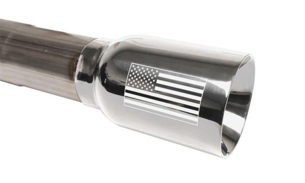 CORSA 21124USA 2.75 IN Cat-Back Single 4.0IN American Flag Tips Sport Sound Level | 2018-22 Jeep Wrangler JLU 3.6L Sport / Black (DRE)