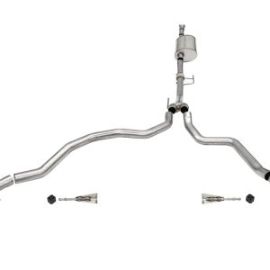 CORSA 21167BLK 3.0 IN Cat-Back (Multiple Options) 2021-22 Ford F-150 3.5T EcoBoost (145.4 INCH WB) Sport / Dual Rear / Black PVD