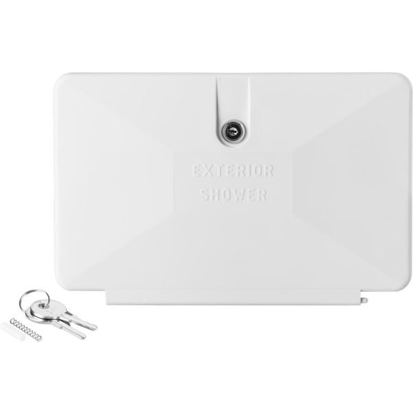 DURA FAUCET DFSA170DWT Exterior Shower; Door Only; White; With Lock And Keys