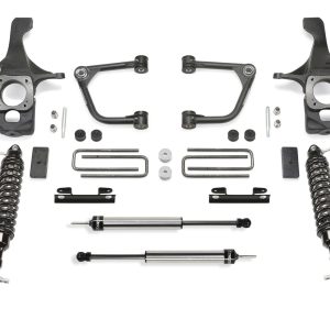 FABTECH K7045DL Uniball Control Arm Lift System 4 in. Lift Uniball Upper Control Arm Front Dirt Logic SS 2.5 Coilover Resi Rear Dirt Logic Shocks Uniball Control Arm Lift System