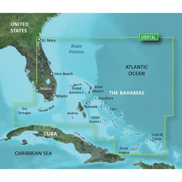GARMIN 010-C0742-00 BLUECHART G2 VISION HD - VUS513L - JACKSONVILLE - BAHAMAS - MICROSD;/SD