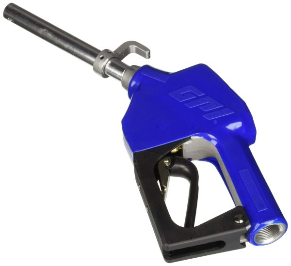 GPI 110121-8 Liquid Transfer Tank Pump Nozzle; Liquid Transfer Tank Pump; Automatic Nozzle; For Use With Unleaded Fuel Only; Can Be Used With GPI M-150S/ M-180S/ M-240S/ And M-1115S Series Part Numbers; Without Swivel