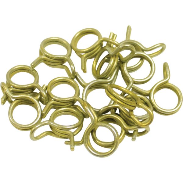 HELIX RACING 111-1380 3/8FT DOUBLE WIRE HOSE CLAMP 15PK, 3/8 Inch Clamping Range; Double Wire Style; Zinc Plated Steel; Pack Of 15