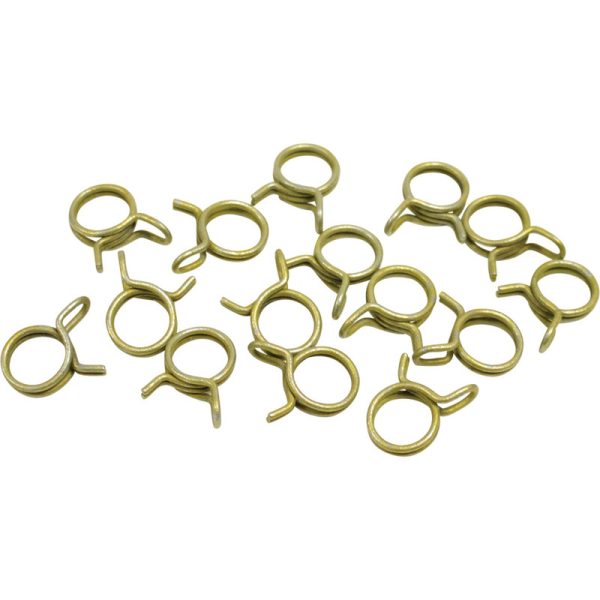 HELIX RACING 111-1716 7/16FT DOUBLE WIRE HOSE CLAMP 15PK, 7/16 Inch Clamping Range; Double Wire Style; Zinc Plated Steel; Pack Of 15