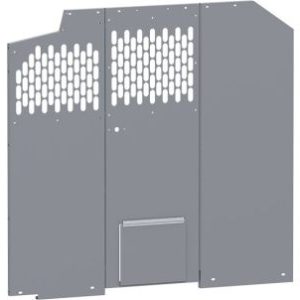 HOLMAN 40645 Bulkhead Divider; Full Bulkhead; With 13-1/2 Inch Width x 10 Inch Height Dog Door; With Perforated Window; Matte Powder Coated; Steel; Requires Bulkhead Divider Wing