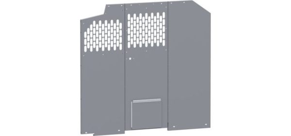 HOLMAN 40645 Bulkhead Divider; Full Bulkhead; With 13-1/2 Inch Width x 10 Inch Height Dog Door; With Perforated Window; Matte Powder Coated; Steel; Requires Bulkhead Divider Wing
