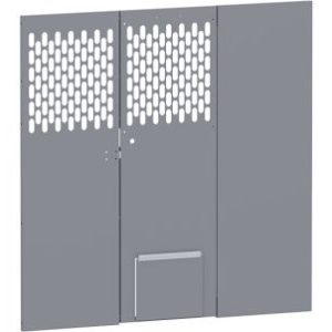 HOLMAN 40655 Bulkhead Divider; Full Bulkhead; With 13-1/2 Inch Width x 10 Inch Height Dog Door; With Perforated Window; Matte Powder Coated; Steel; Requires Bulkhead Divider Wing