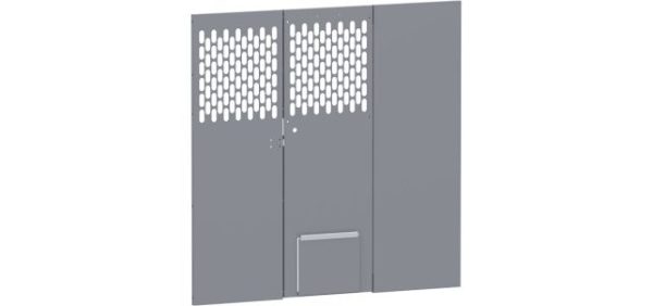 HOLMAN 40655 Bulkhead Divider; Full Bulkhead; With 13-1/2 Inch Width x 10 Inch Height Dog Door; With Perforated Window; Matte Powder Coated; Steel; Requires Bulkhead Divider Wing