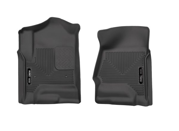 HUSKY LINERS 18231 Weatherbeater Floor Mats | Fits 2015 - 2020 Escalade, ESV, Tahoe, Yukon, Suburban, 14 - 19 Silverado/GMC Sierra 1500 (& more) | Front Row, 2-pc Black