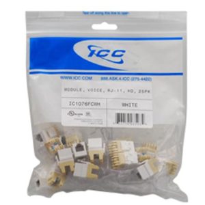 ICC IC1076FCWH MODULE, VOICE, RJ-11, HD, 25PK, WH