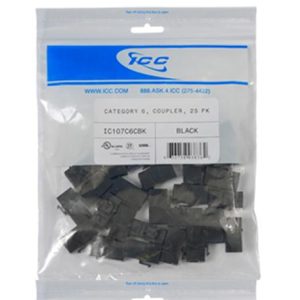 ICC IC107C6CBK MODULE, COUPLER, CAT 6 25 PK, BLACK