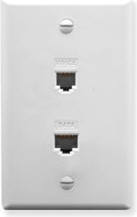 ICC ICRDSV05WH 1VOI/1DAT FACE PLATE WHITE